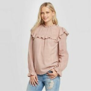 Mauve Pink ruffle blouse